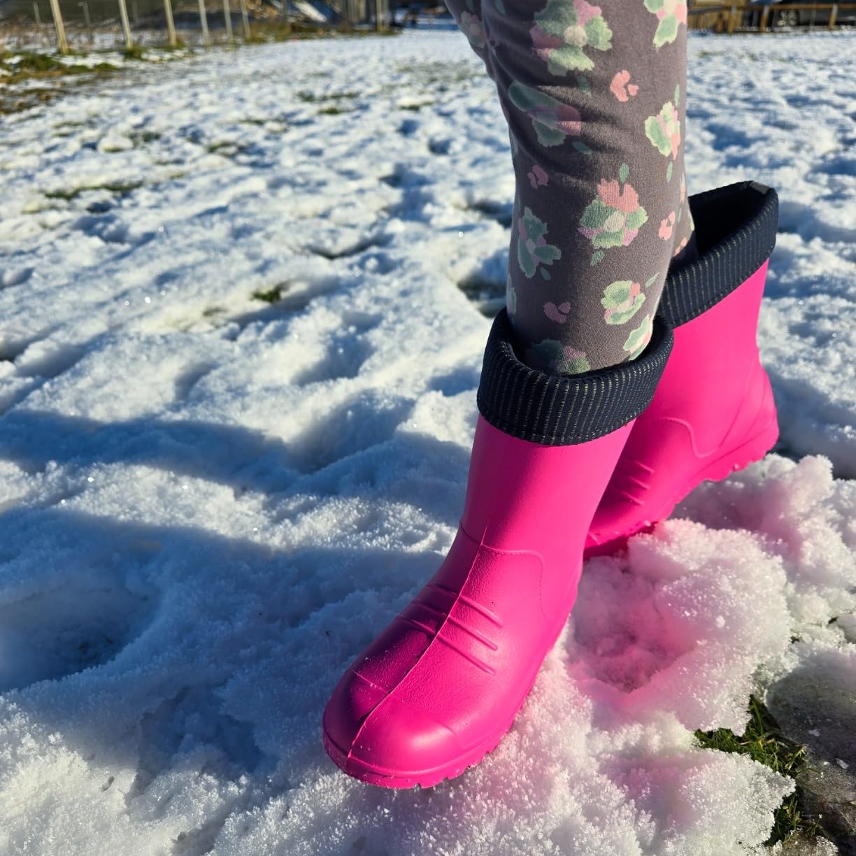 Dětské zateplené holinky Demar Dino F růžové