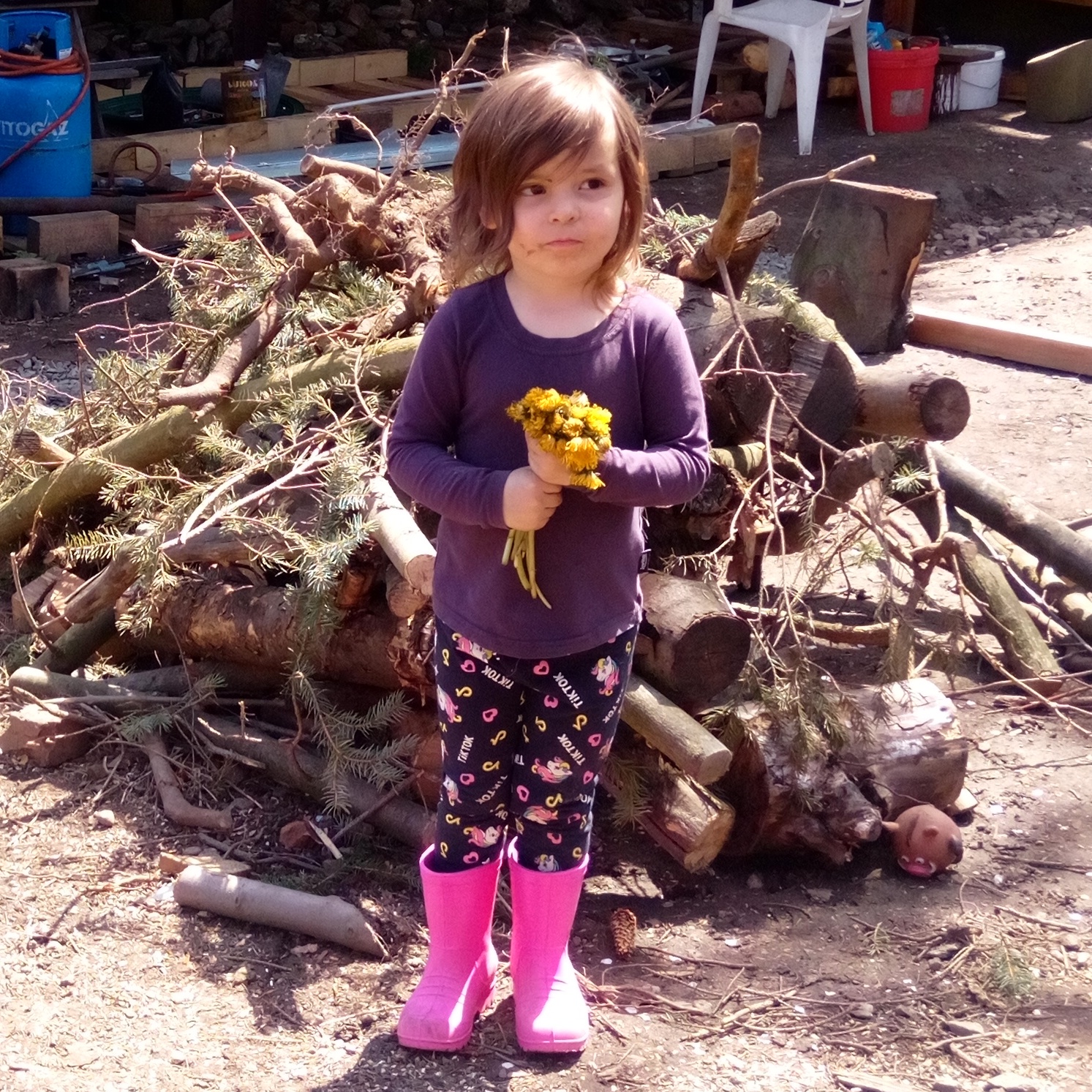 Dětské zateplené holinky Demar Dino F růžové