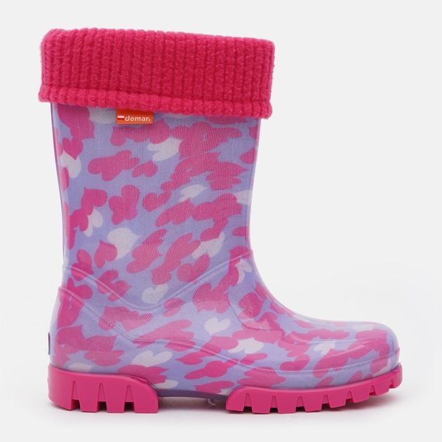 Dětské zateplené holínky Demar Twister Lux Print C srdíčka