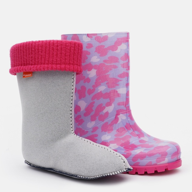 Dětské zateplené holínky Demar Twister Lux Print C srdíčka