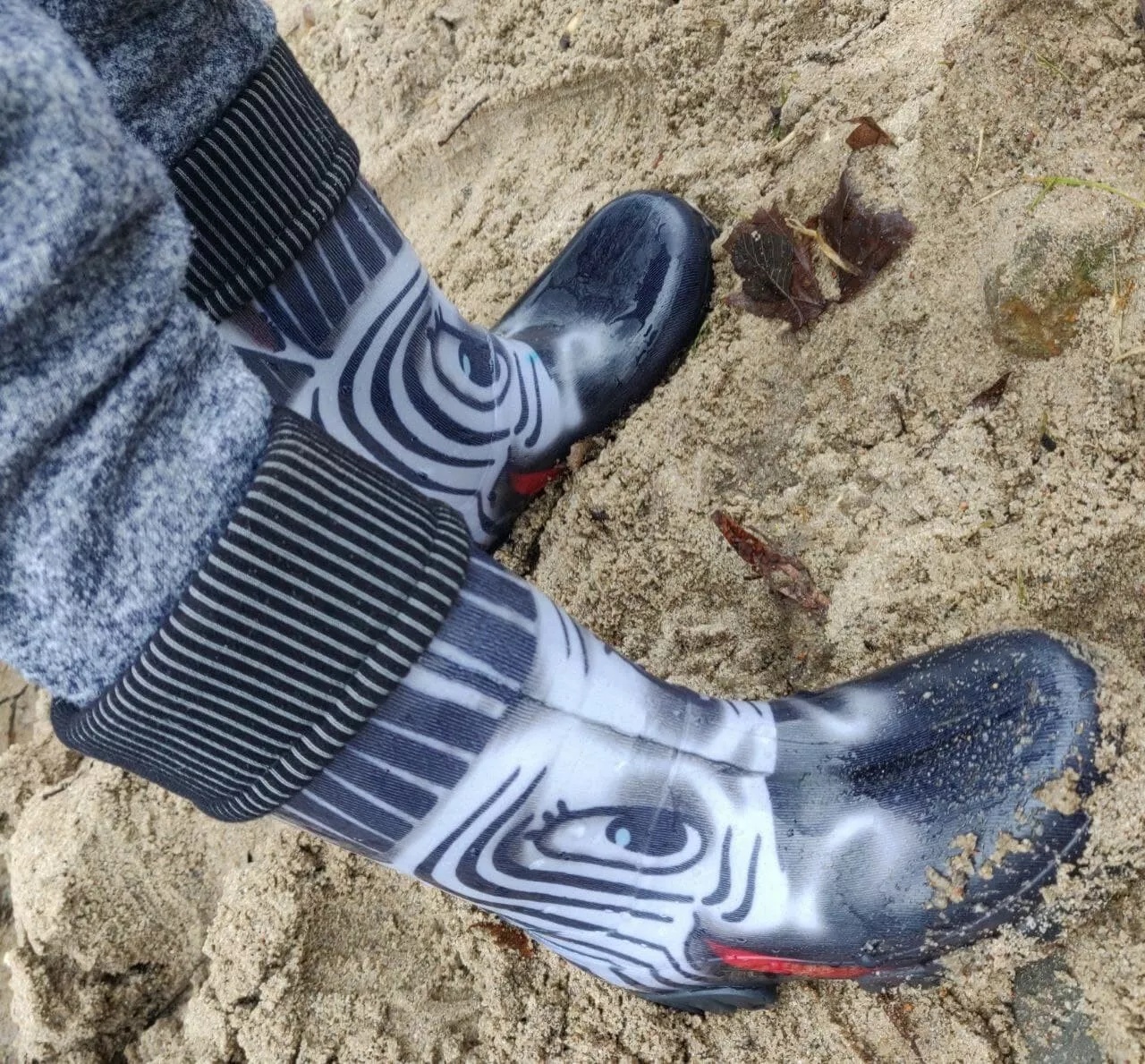 Dětské zateplené holinky Demar Twister Lux Print S Zebra