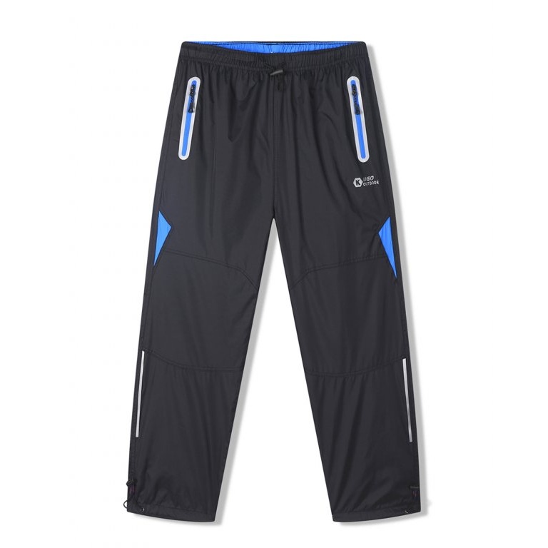 Chlapecké šusťákové kalhoty Kugo SK7752, černé / modrý zip