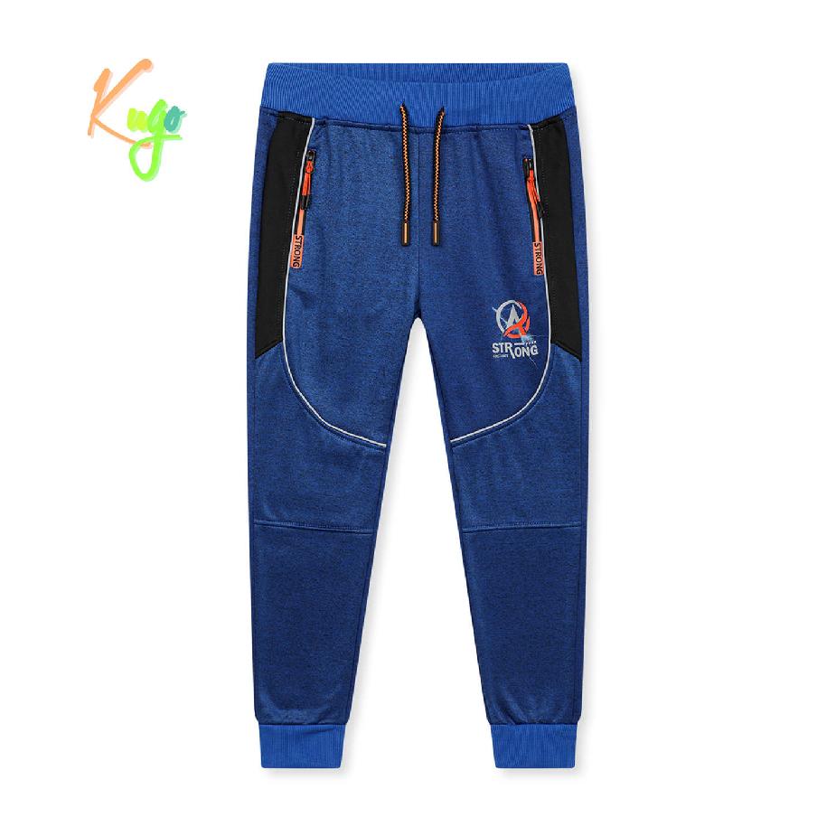 Teplé softshellové tepláky chlapecké Kugo GK8651 modré