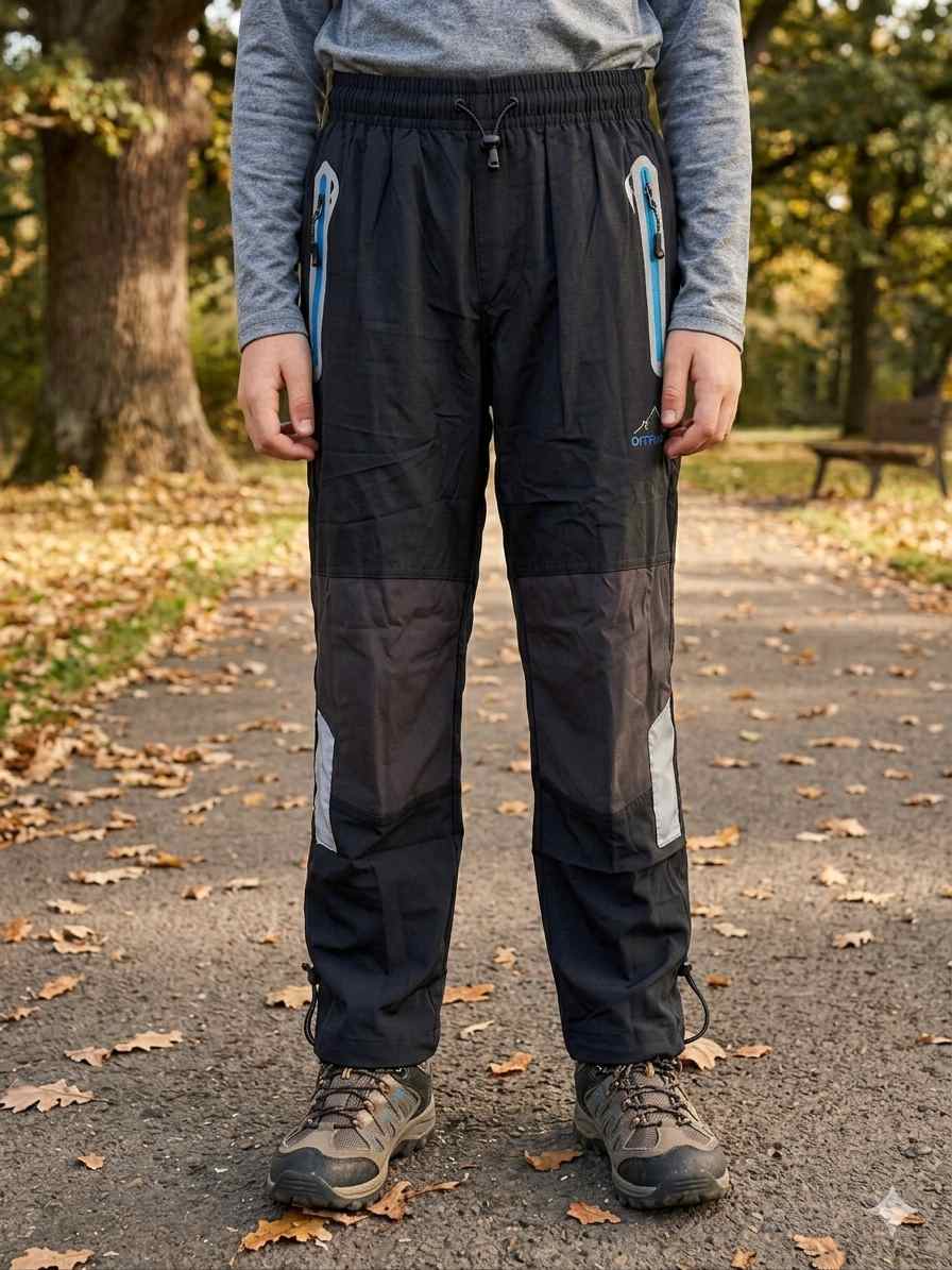 Dětské outdoorové kalhoty plátěné Kugo FK7616 modré zipy