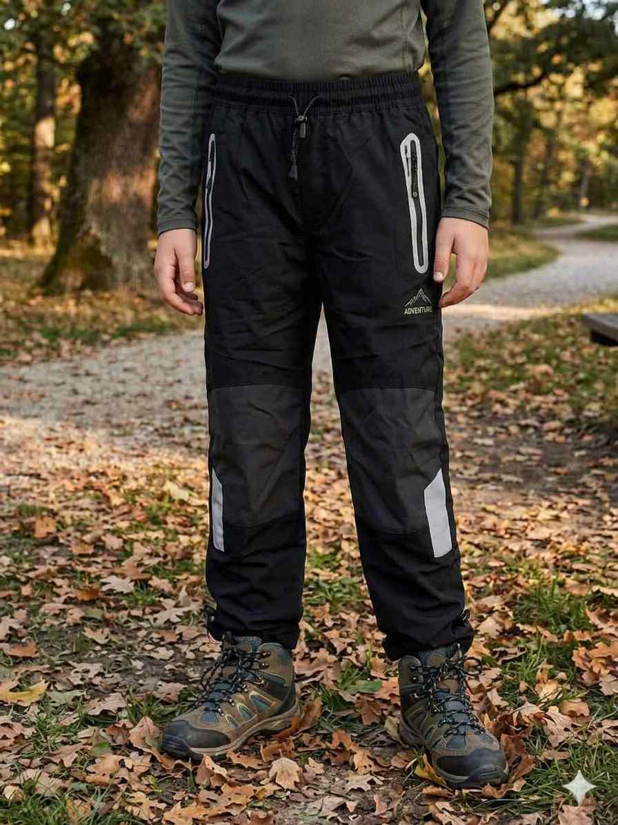 Dětské outdoorové kalhoty plátěné Kugo FK7616 černé zipy