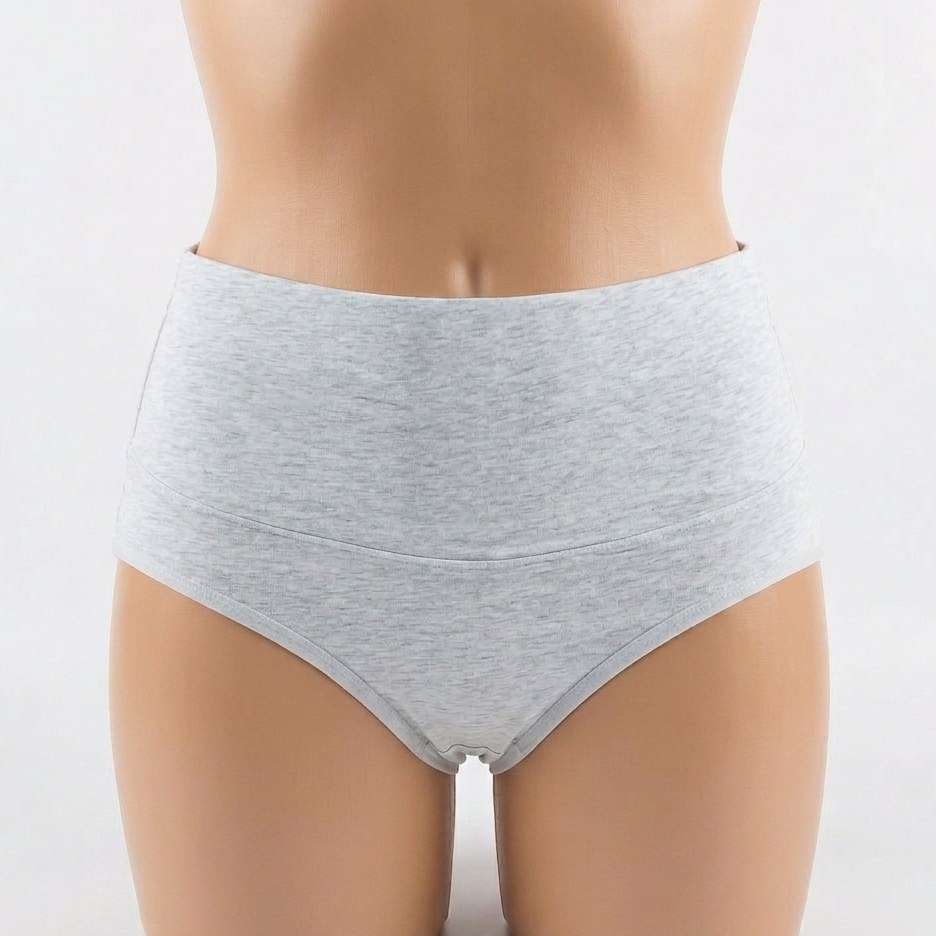 Dámské kalhotky s vysokým pasem Medoosi 6236 šedý melír