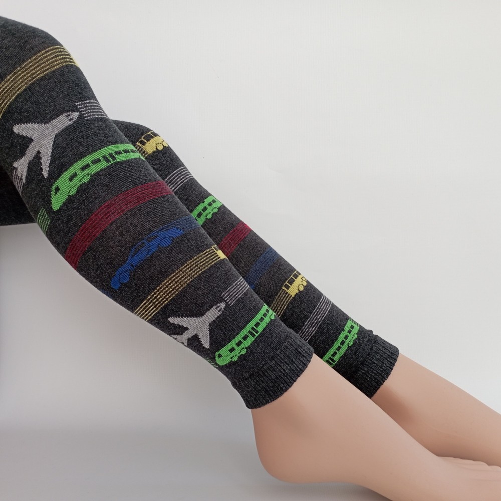 Chlapecké punčochové legíny TREPON Cestovatel, antracitové melé