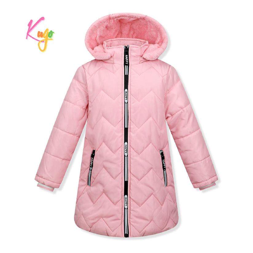 Dívčí zimní bunda / kabát KUGO KB2345, světle růžová