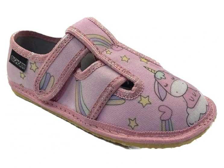 Dětská textilní barefoot obuv Bighorn Mahury 5101 D růžová