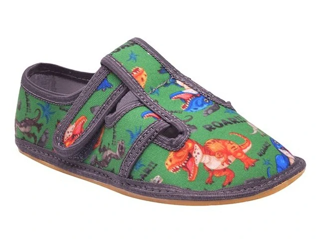 Dětská textilní barefoot obuv Bighorn Mahury 5101 J zelené