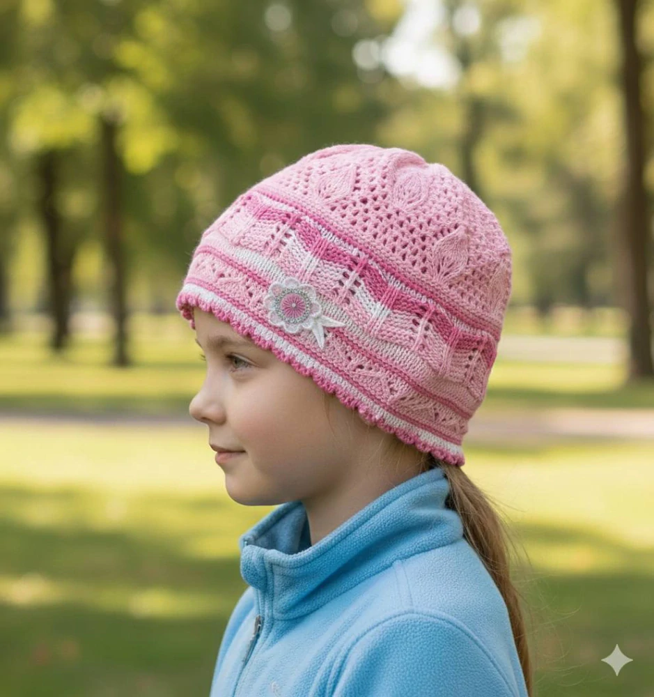 Háčkovaná dívčí čepice Ander Péťa - 2 barvy