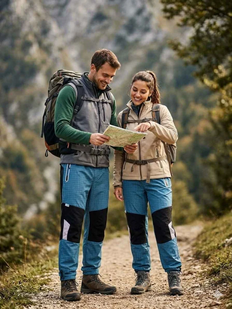 Outdoorové plátěné kalhoty Kugo FK7610 tyrkysové