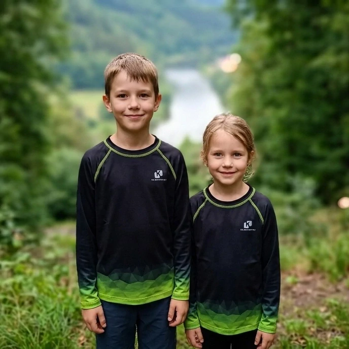 Dětské funkční sportovní tričko Kugo PC2522 černo-zelené