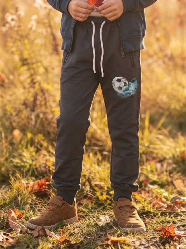 Bavlněné chlapecké tepláky Kugo QZT8931 tmavě šedé