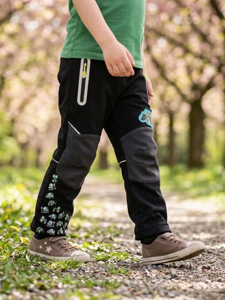 Chlapecké softshellové kalhoty zateplené Kugo HK5850 černé