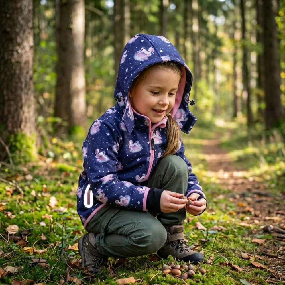 Dívčí softshellová bunda zateplená Kugo HB5871 fialová