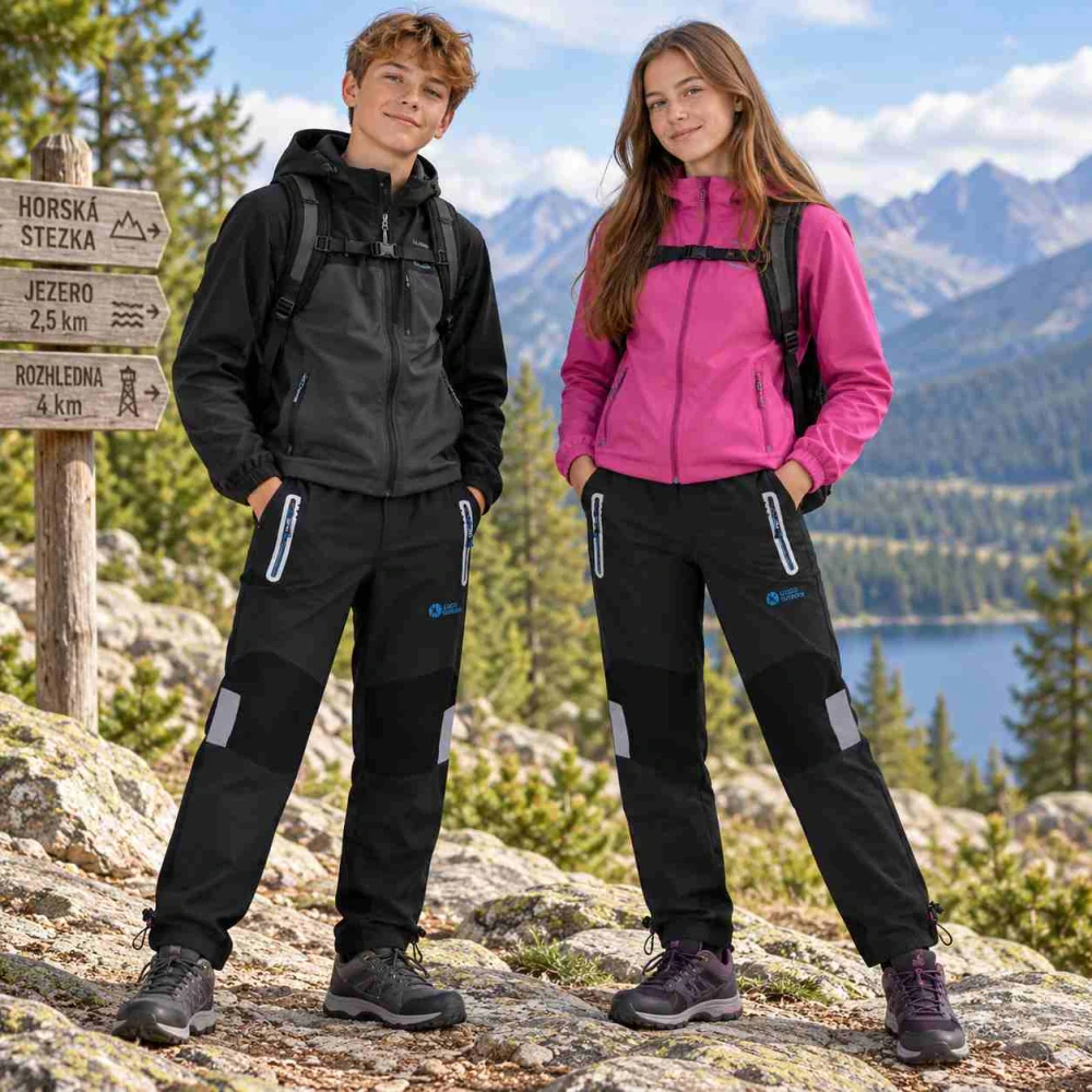 Outdoorové kalhoty pro děti Kugo G9667 tmavě šedé