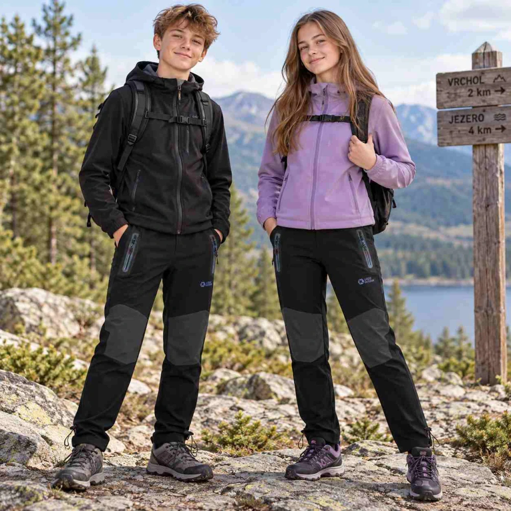 Outdoorové kalhoty pro děti Kugo G9667 černé