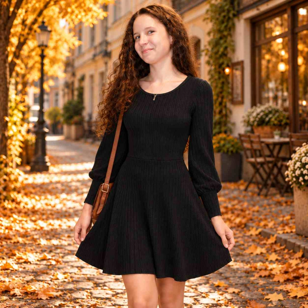 Elegantní podzimní dámské šaty Ellen černé
