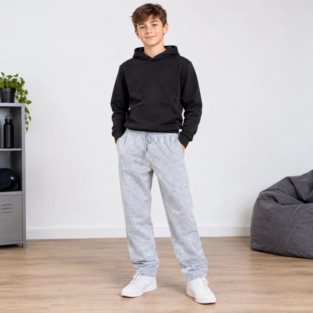 Silné chlapecké tepláky Kugo SF5711 s chloupkem šedé