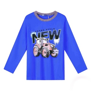 Chlapecké tričko dl.r. KUGO MC3789, modré, vel. 98-128