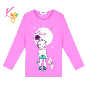 Dívčí tričko dl.r. KUGO TM6221, fialové, vel. 98-128