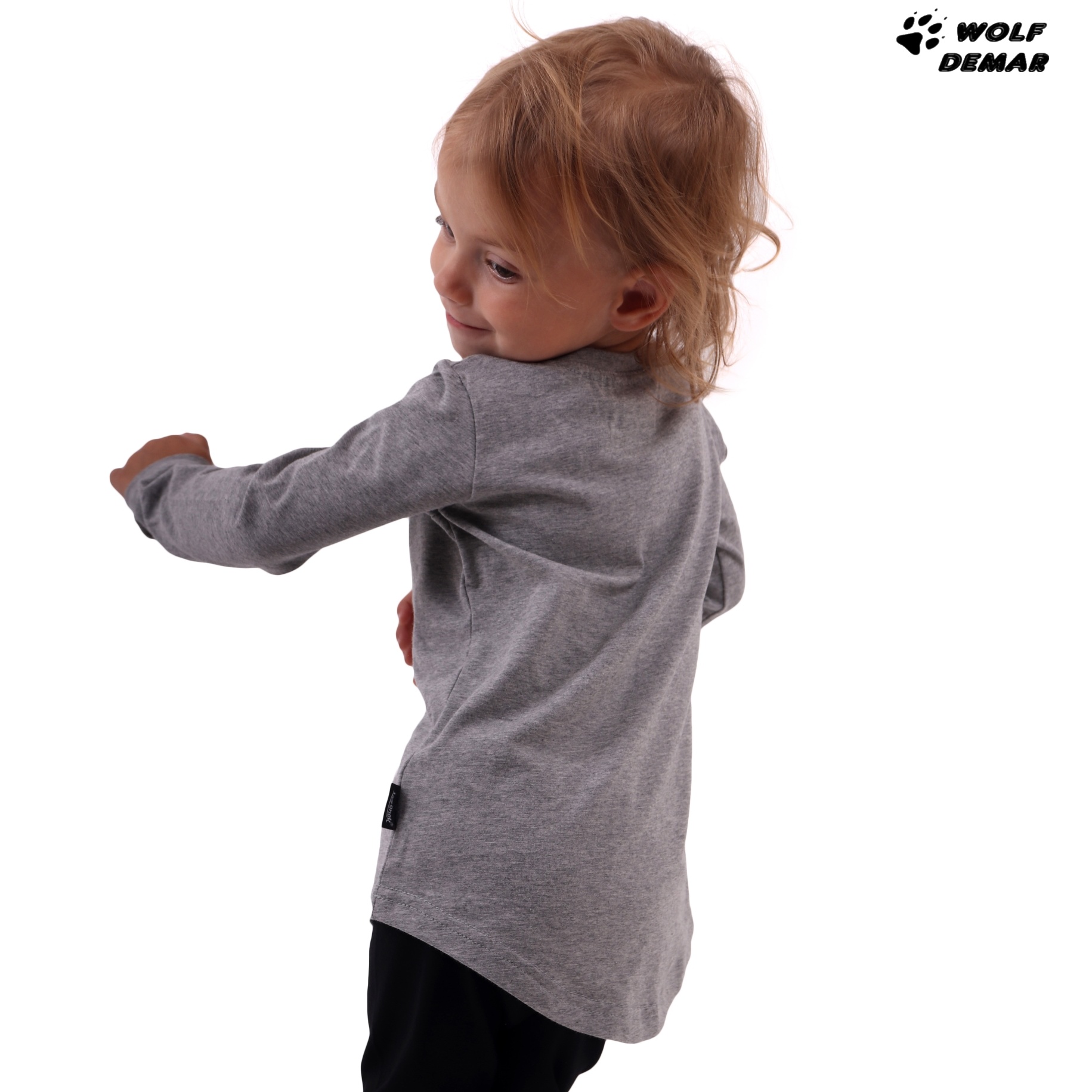 Dívčí tunika JOŽÁNEK dlouhý rukáv šedý melír