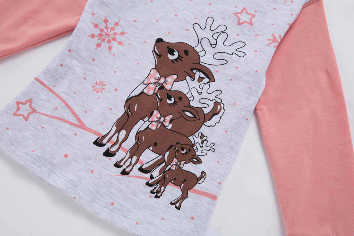 Dívčí pyžamo KUGO MP1307 VÁNOČNÍ růžové