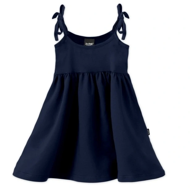 Dívčí šaty JOŽÁNEK s vázáním na ramenou, tmavě modré