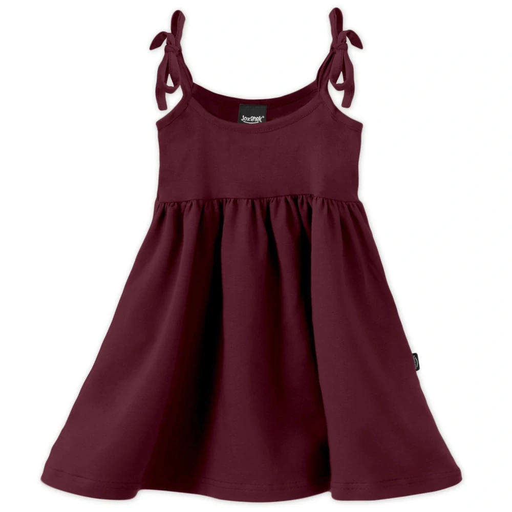 Dívčí šaty Jožánek s vázáním na ramenou, bordó