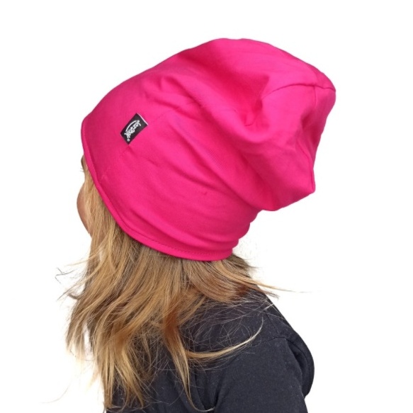 Dětská oboustranná čepice JOŽÁNEK, tmavě šedý melír + sytě růžová