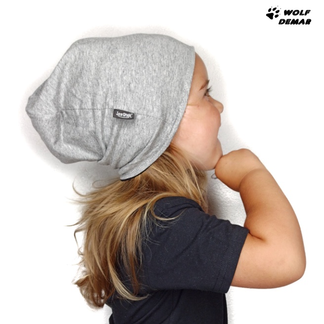 Dětská oboustranná čepice JOŽÁNEK, tm. šedý melír + sv. šedý melír