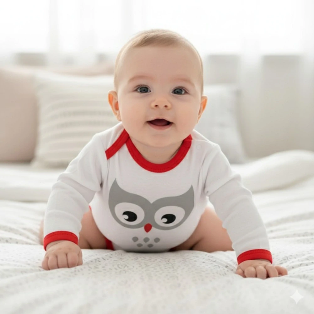 Kojenecké body s potiskem NEW BABY Animals sova