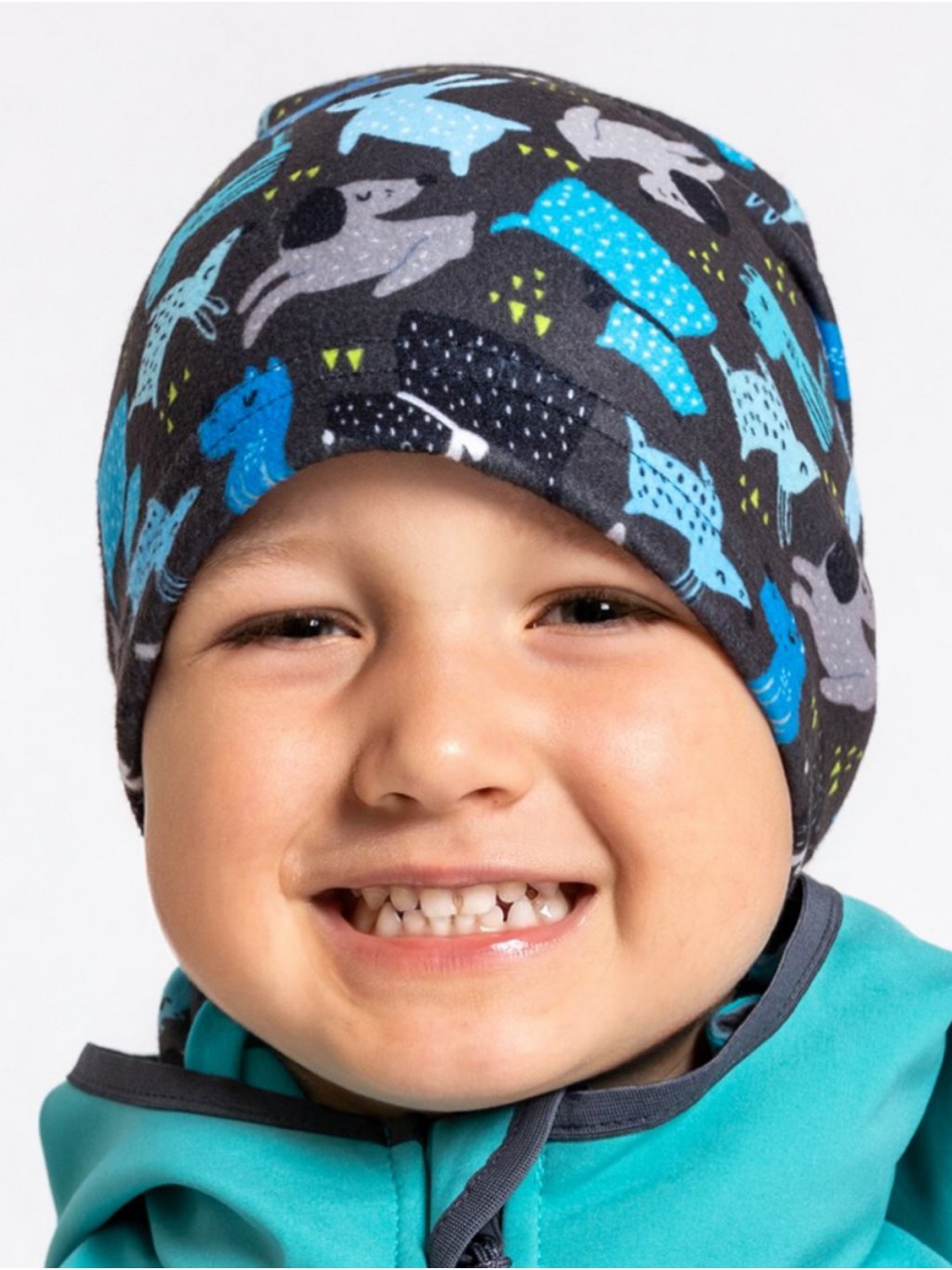 UNUO Dětská fleecová čepice Homeless, pejsci