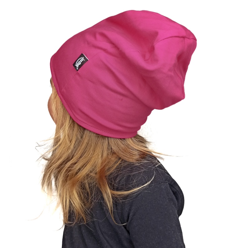 Dětská oboustranná čepice JOŽÁNEK, tm. šedý melír + cyklámen