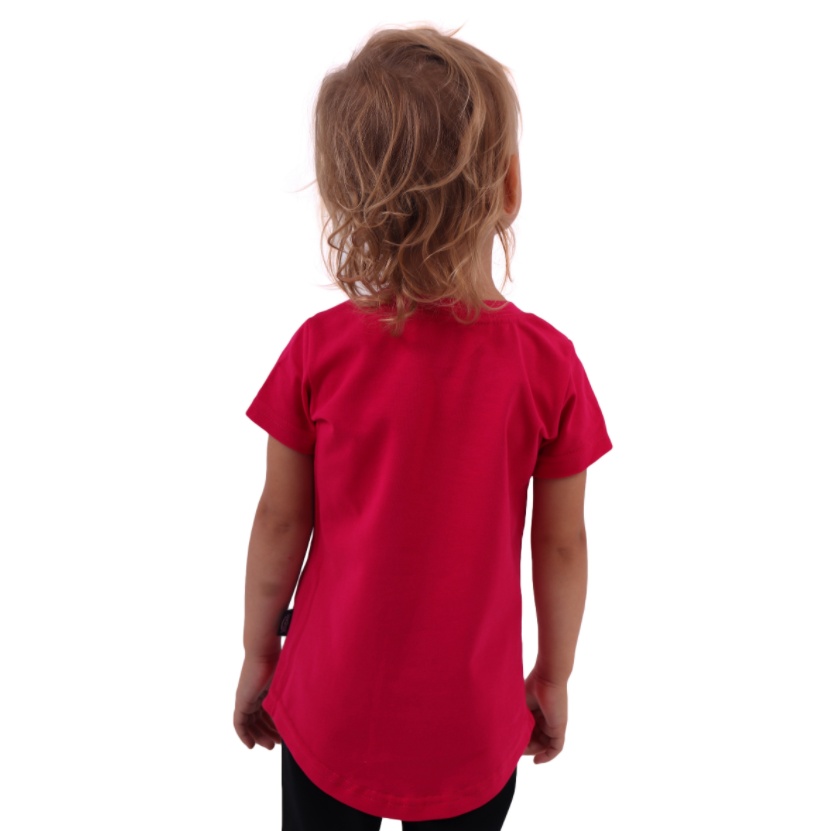 Dívčí tunika JOŽÁNEK krátký rukáv sytě růžová