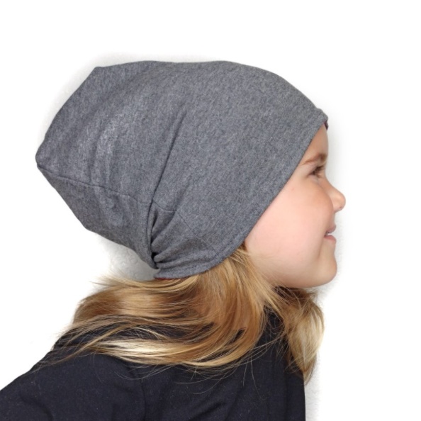 Dětská oboustranná čepice JOŽÁNEK, tm. šedý melír + tm. tyrkys