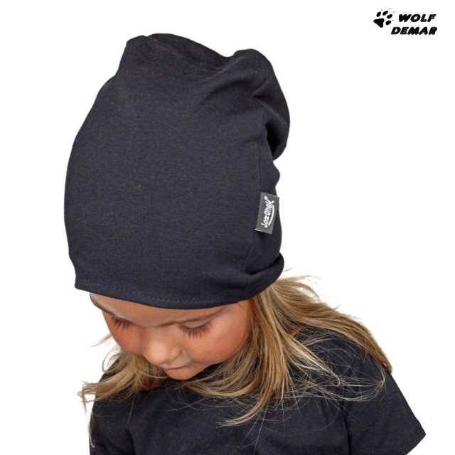 Dětská oboustranná čepice JOŽÁNEK, černá + švestková