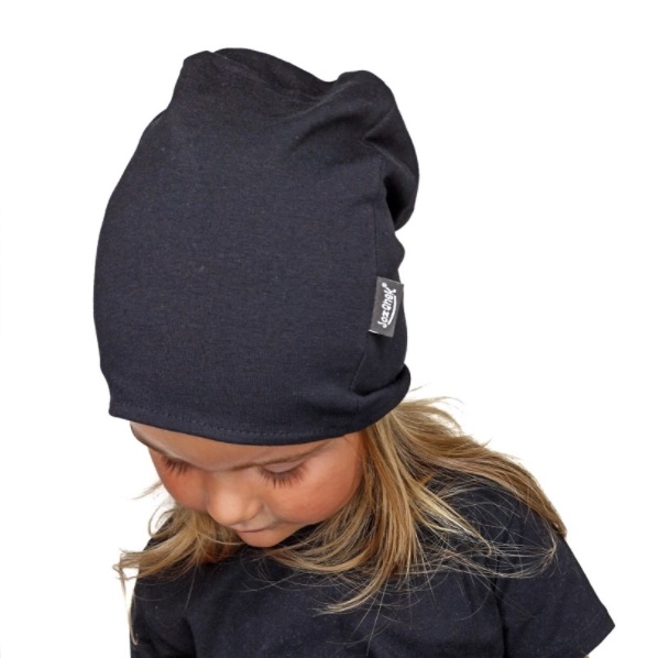 Dětská oboustranná čepice JOŽÁNEK, černá + jeans