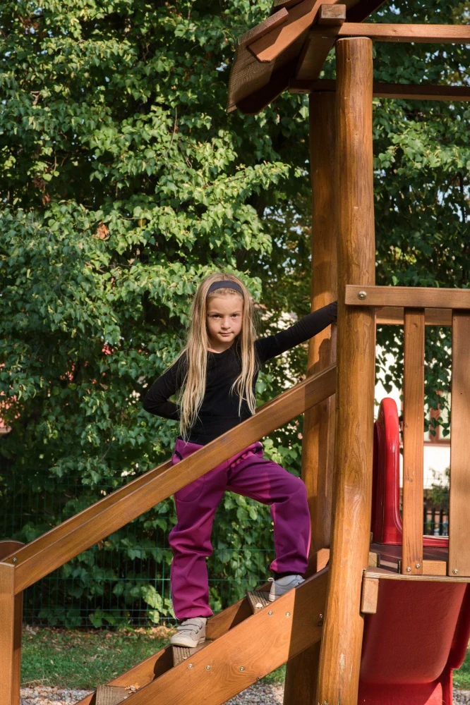 JOŽÁNEK Dětské softshellové kalhoty, fuchsiové