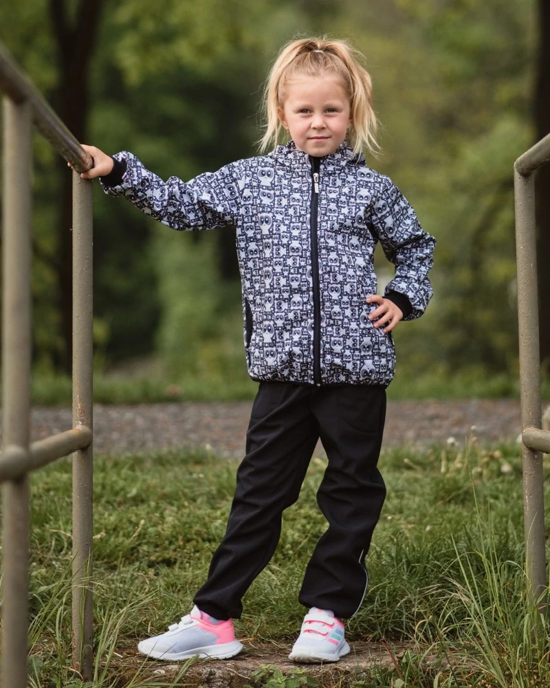 JOŽÁNEK Dětské softshellové kalhoty, černé