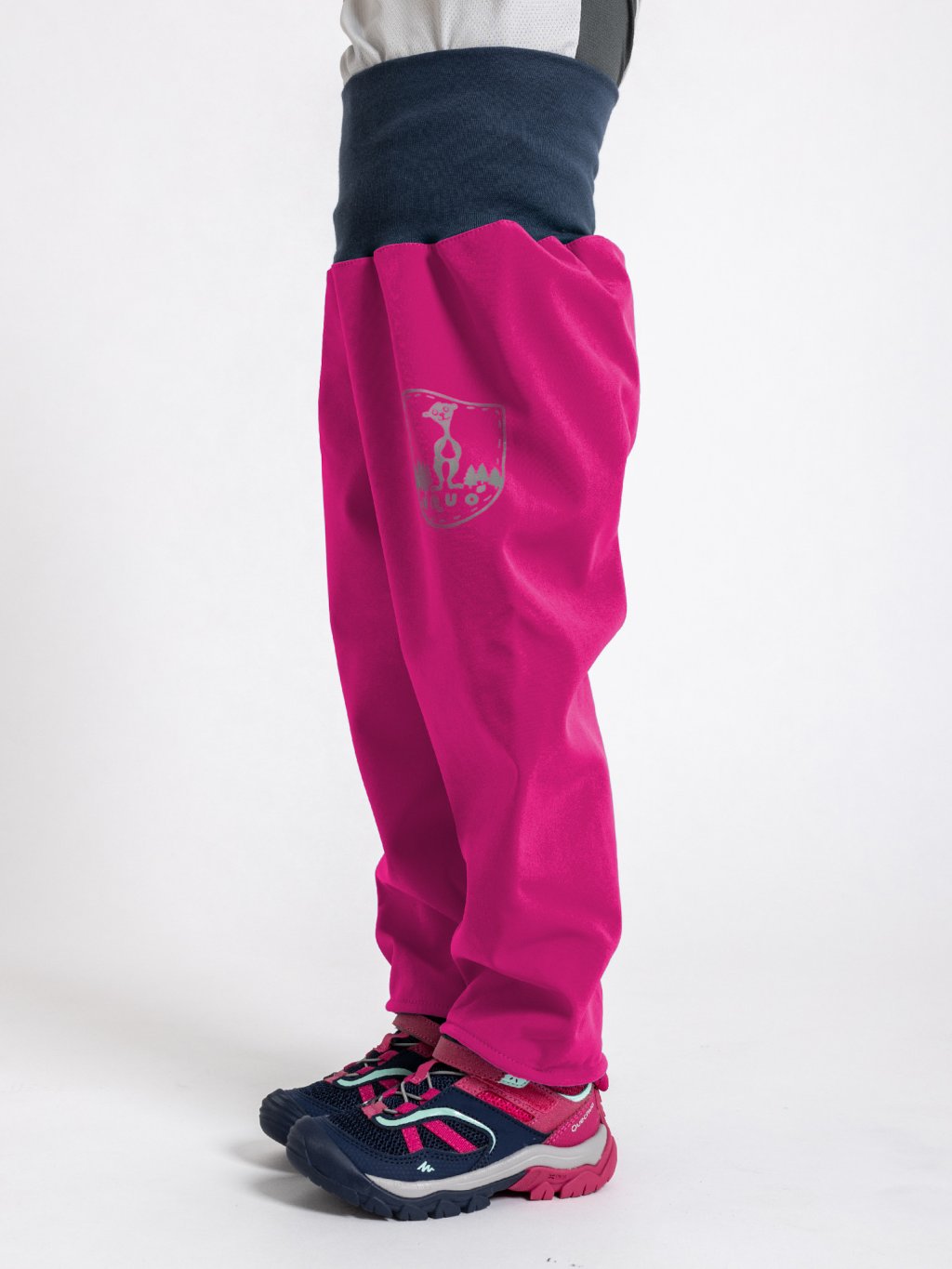 UNUO Batolecí softshellové kalhoty s fleecem Basic, fuchsiová