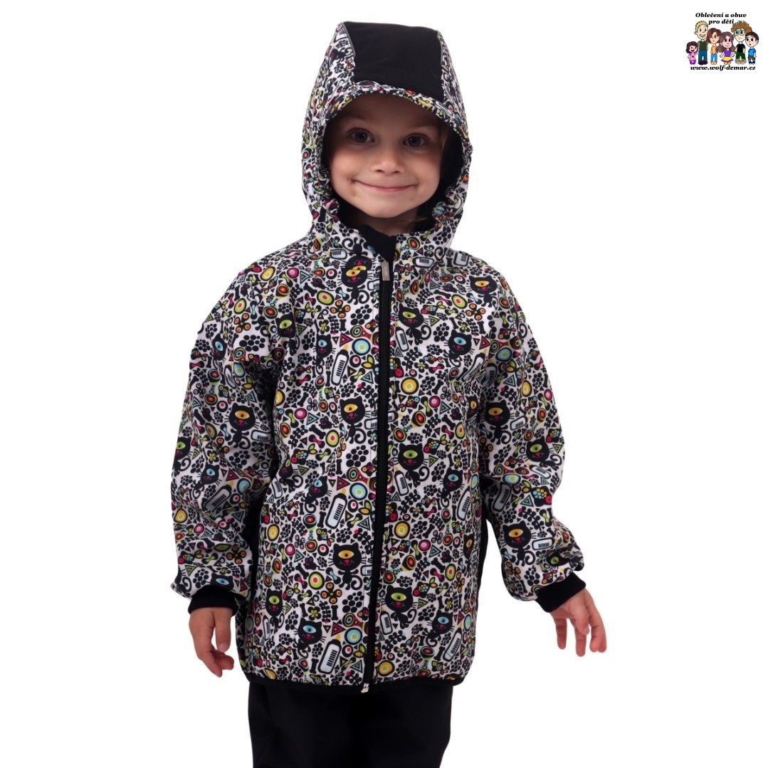 Dětská softshellová bunda s fleecem JOŽÁNEK jednooké kočky