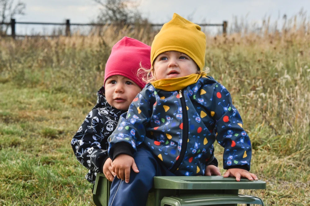 Dětská softshellová bunda s fleecem JOŽÁNEK roboti