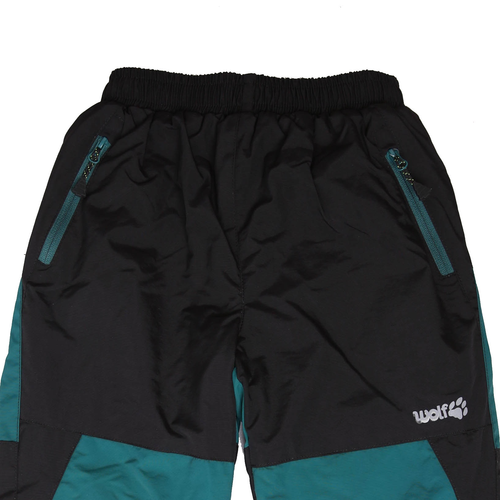 Zateplené šusťákové kalhoty WOLF B2172 černé se zelenou