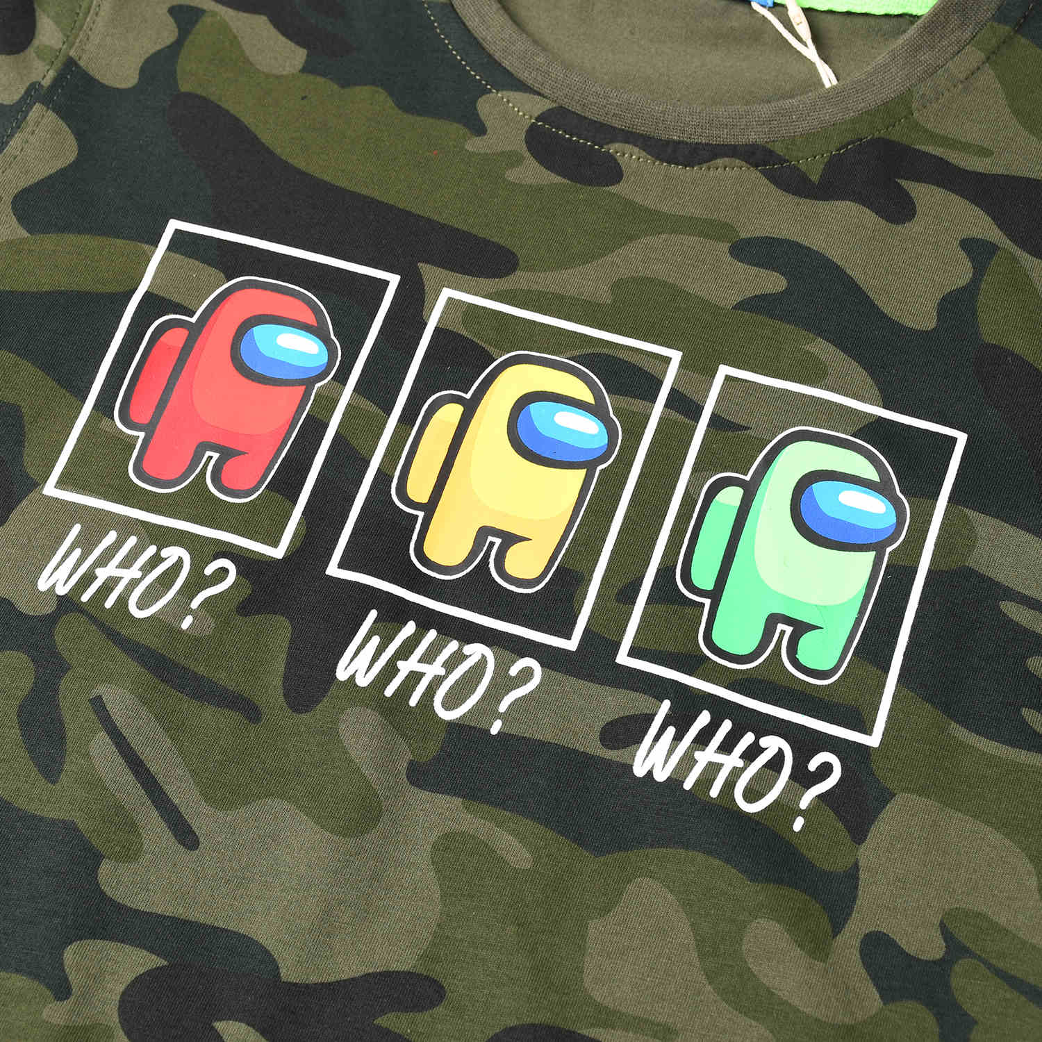 Chlapecké maskáčové tričko KUGO TM9217, žlutá aplikace