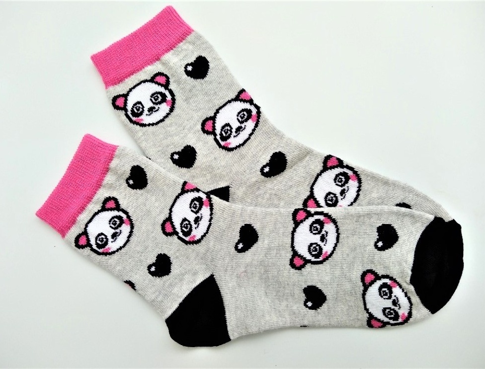 Dívčí ponožky TREPON Panda, šedé