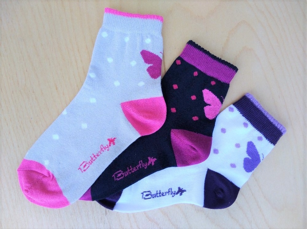 Dívčí ponožky TREPON Motýl, světle šedé