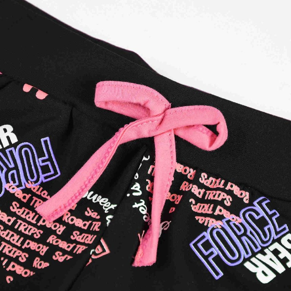 Dívčí kraťasy KUGO TM6210, černé s růžovou