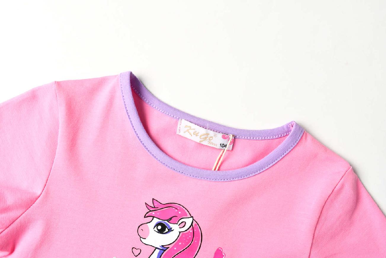 Dívčí šaty KUGO HS9286, tmavě růžové